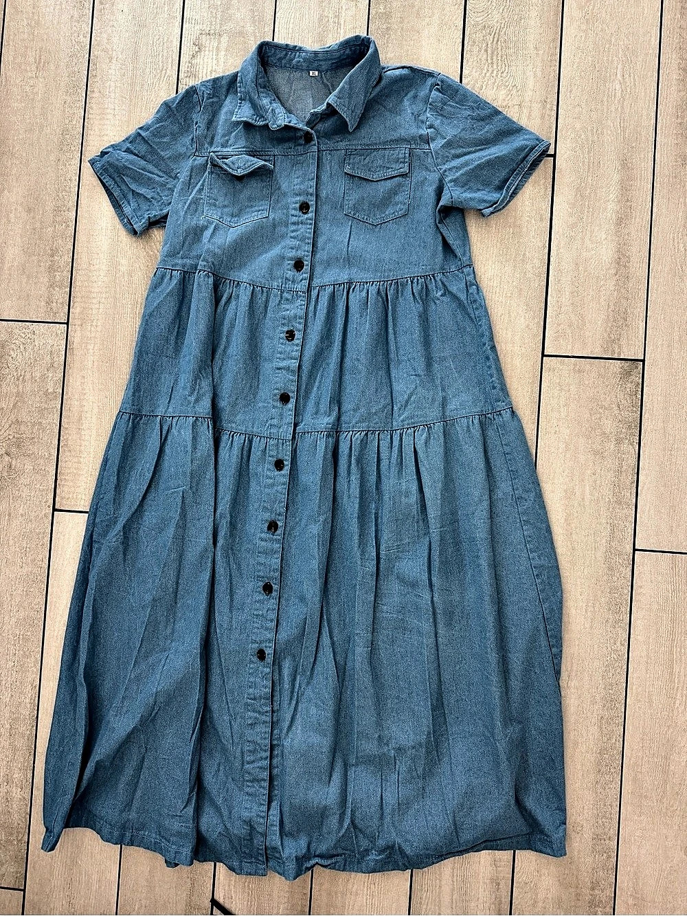Blue Maxi Shirt Dress Size XL Like New